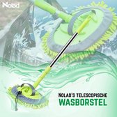 Nolad® | Telescopische Wasborstel/Reinigingsborstel/Onderhoudsborstel | Premium Autowasborstel | Intrekbare Borstel | Lange steel/handvat | Anti-Slip Handvat | Groen