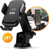 R2B Telefoonhouders auto zuignap met draadloze oplader - Autolader voor raam, dashboard, ventilatierooster en bureau - Gsm houder auto - Telefoonhouder auto ventilatie