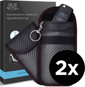 JML RFID Beschermhoes Autosleutel - 2 stuks - Elektromagnetische Afscherming Sleutelhoes - 2 stuks - Autosleutel Signaal Afscherming - Keyless Go en Keyless Entry - Signaal Blokkerende Beschermhoes - Draadloze Autosleutel - Auto Sleutel Etui