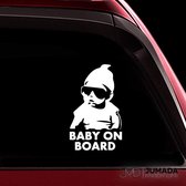 Jumada's Baby On Board Sticker - Autosticker Babysticker Auto - Wit Auto Sticker - 14x10cm
