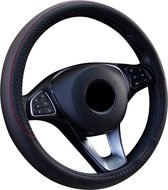 Stuurhoes Auto - Voor 37-38 cm Stuurwiel - Zwart met Rood - Voorgevormd