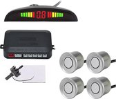 Parkeersensoren set | 4 sensoren | Geluid en Display | Zilver