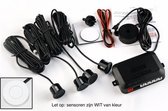 Parkeersensoren met speaker / 4 stuks wit / 12V / Parkeersysteem Parkeerpiepers