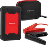 LifeGoods 12V Jump Starter - 600A - 4-in-1 Starthulp, Powerbank, LED Zaklamp en SOS Noodlicht - Rood/Zwart