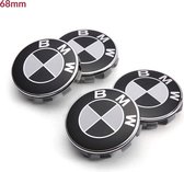 BMW naafdoppen 68mm Zwart Wit (Velgdop / Centercaps - 36136783536 / 36122455269 )