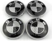 BMW naafdoppen carbon 68mm voor BMW [centercaps - naafkappen - naafdeksel - wieldop - velgdop - logo - embleem]  2 varianten