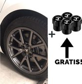 Tesla Model 3 S X Aero Wheel Cap Kit - Naafdoppen - Glans Zwart / Zilver - Middendoppen - Accessoires