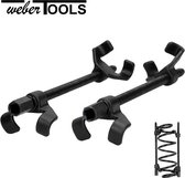 Weber Tools professionele extra lange veerspanner set auto met een spanwijdte van 370 mm