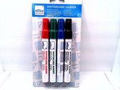 Whiteboard markers - Zwart, blauw, rood en groen