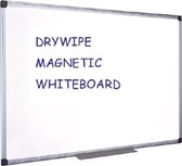 Quantore whiteboard magnetisch - 90x120 cm - Gelakt staal - Met afleggoot