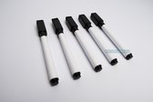 Whiteboardmarker fijne punt zwart met magneet / wisser (5 stuks) - Magnetische whiteboardstift