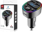 FM Transmitter Bluetooth – Snellader - Handsfree Bellen - RGB - USB C - USB -  Handsfree Bellen Auto Bluetooth -  Bluetooth FM transmitter – Autolader – Carkit – Bluetooth transmitter - MP3 - SD Kaart