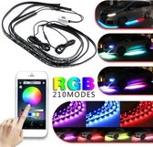 4 Stuks 12V IP65 Bluetooth App Controle Rgb Led Strip Onder Auto 60 90 Cm Buis Underglow Underbody Systeem neon Licht