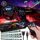 Auto Interieur RGB Led Verlichting| Auto Led Verlichting | Auto RGB Led Binnen Verlichting | Auto Sfeerverlichting | LED Verlichting met Afstandsbediening | LED Lamp Muziek |USB Variant | Sinterklaas Cadeau | Kerst