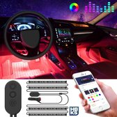 HBKS Auto Led Verlichting Deluxe - Led Strips - Inclusief Afstandsbediening - Auto Accessories Interieur - Bluetooth App - 12V