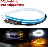 LED Drl strip wit met oranje loop knipperlicht 30cm Ip67