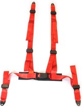 AutoStyle Racing Sport-Gürtel 4-Punkt Rot + E-Prüfzeichen (2-inch)