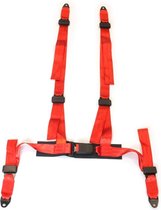 AutoStyle Racing Sport-Gürtel 4-Punkt Rot + E-Prüfzeichen (2-inch)