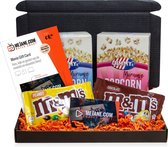Filmpakket - filmbox cadeau met Jimmy's popcorn, M&Ms, film cadeaukaart voor 1-2 topfilms met evt. een persoonlijk bericht - Thuis bioscoop pakket - meJane.com