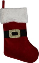 Peha Kerstsok 26 X 45 Cm Fluweel Rood/wit/goud