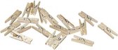 100x mini knijpertjes naturel - 2 cm - kleine/ mini knijpers