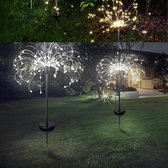 Vuurwerk Lamp Verlichting Tuin Decoratie Warm Wit Licht 150 LED - Ingebouwde Oplaadbare Batterij Op Zonne-Energie  - Waterbestendig IP65