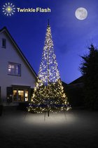 Fairybell LED Buiten Kerstboom voor in de vlaggenmast - 6 meter - 1200LEDs - Warm wit met twinkel