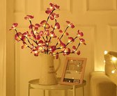 Kunstbloemen Orchidee kunstplant LED decoratie takken met 20 lampjes warm wit licht