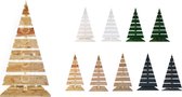Floranica® Houten kerstboom | Kleur Natuurlijk | Larikshout | Hoogte 92cm | Voetwijdte 45cm | Mooie kerstversiering | Modern ontwerp | Kerstcadeau | LED-verlichting inbegrepen
