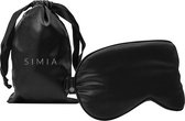 SIMIA™ Premium Zijden Slaapmasker + Opbergzakje - 100% Verduisterend Oogmasker - Verstelbaar - Blinddoek - Zijdezacht - Anti-Rimpel - Cadeau Tip - Zwart