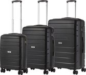 TravelZ Big Bars Kofferset - Trolleyset 3-delig met TSA-slot - Zwart