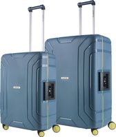 CarryOn Steward Kofferset - 2-delige TSA Trolleyset met kliksloten - Dubbele wielen - Blauw