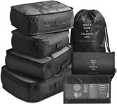 Packing Cubes Set 7-Delig – Kleding organizer voor koffers, tassen en backpack - zwart