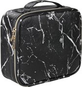 YONO Beautycase Marmer Design - Make Up Koffer Dames – Makeup Organizer – Tas voor Cosmetica – Reis Toilettas – Zwart