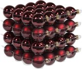 Glas kerstballen - 4 cm - 64 stuks - dark rood