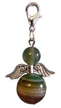 Beschermengel Groene Agaat ( halfedelsteen ) , Chakra engel , Geluksengel , Silverwing . ( Meerdere varianten beschikbaar !!! )