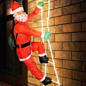 Kerstman op touwladder -  LED
