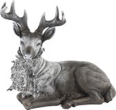 Non-branded Kerstfiguur Hert Baldur 27 Cm Polysteen Zilver