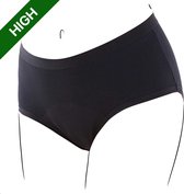 Bamboozy Menstruatie Ondergoed 4-laags Hoge Taille High Waist Corrigerend Maat M 38-40 Zwart Period Underwear Duurzaam Menstrueren Incontinentie Zero Waste Madelief