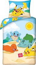 Pokémon Dekbedovertrek Beach Day - Eenpersoons - 140  x 200 cm - Katoen