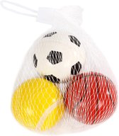 Toys Amsterdam Stuiterbal Sport 4,1 Cm Rubber Geel/wit/oranje 3 Stuks