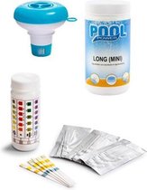 Zwembadonderhoud Bundelpakket Comfortpool Zwembad test strips PH waarde en Chloor - 3 in 1 - 50 strips  - Watertester - Teststrips & Poolpower long (mini) - 20 grams chloortabletten - 1 kg & Chloordrijver