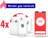 evanell° Slimme Radiatorknop Starterskit Incl. 4 Radiatorknoppen - Thermostaatknop Werkt met Google Home en Alexa