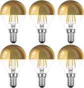 6 stuks - led kopspiegellamp goud E14 4W 2200K 360lm Ø4.5x7.8cm