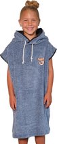 Premium Surf Poncho - Omkleed Handdoek - Zwembad/Strand - Fluffy Blue - Jongen/Meisje - Kind - Blauw