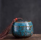Mini Urn keramiek blauw 130ml