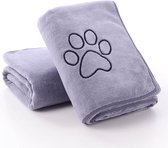 Honden handdoek - Hond - Handdoek - Regen - Sneeuw - Bad - Modder - Wassen - Douche - Absorptie -70-140 cm - Grijs