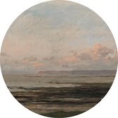 Strand bij eb, Charles-François Daubigny - Foto op Behangcirkel - ⌀ 60 cm