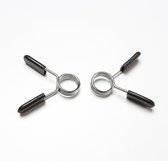 Halterstang Dumbell Sluiter Veer Stang 28mm - Dumbellsluiter - Barbell Klem Lock Clip - Bar Collar - Haltersluiting - Halterklem - Spring Collar - Barbell sluiting- Veersluiting - Sluitveren - Halterklemmen - Dumbellklemmen - klem - Dumbellsluiting