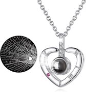 Originele Ketting 100 talen I Love You - Zilver Hartje - Vriendschapsketting - Cadeau vriendin